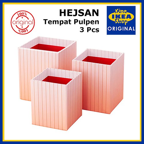 

HEJSAN Kotak Pulpen 3 Pcs Orange Tempat Alat Tulis Box
