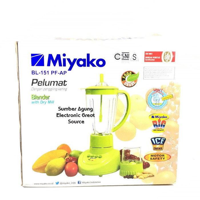 Miyako Blender BL151 PF-AP 151 Besar 1.5L Pemecah Es Batu SNI