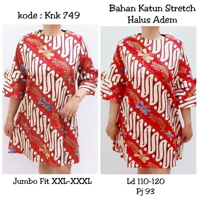 Dress imlek Dress Imlek Merah Jumbo/Baju Batik Wanita Knk749 Murah