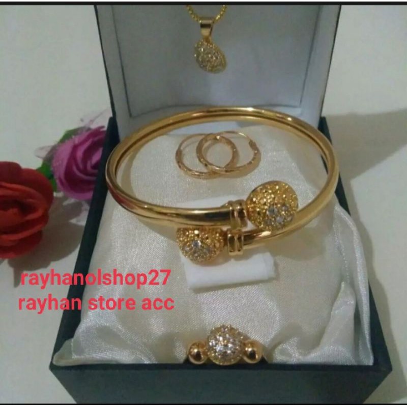 Set perhiasan Sepuhan lapis emas Wanita Dewasa Bangel