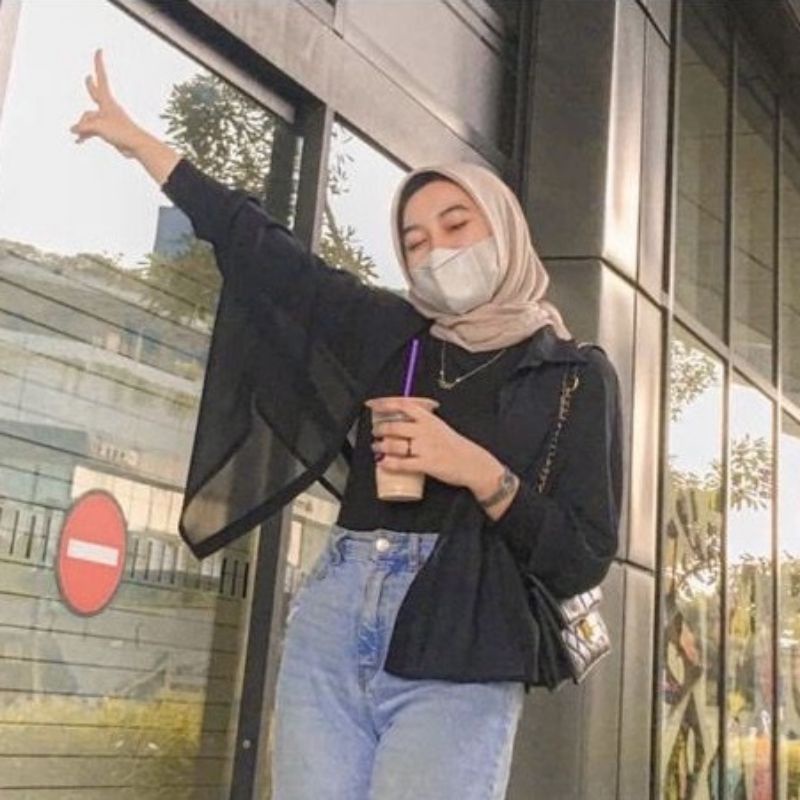 CARDIGAN YOLLA BATWING BASIC OUTER CERUTY ATASAN WANITA