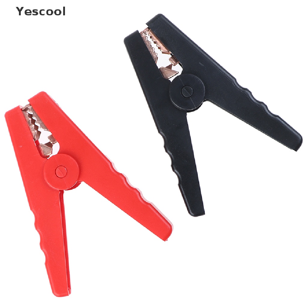 Yescool 2Pcs large 100a crocodile alligator clips car chargers insulated clamp .