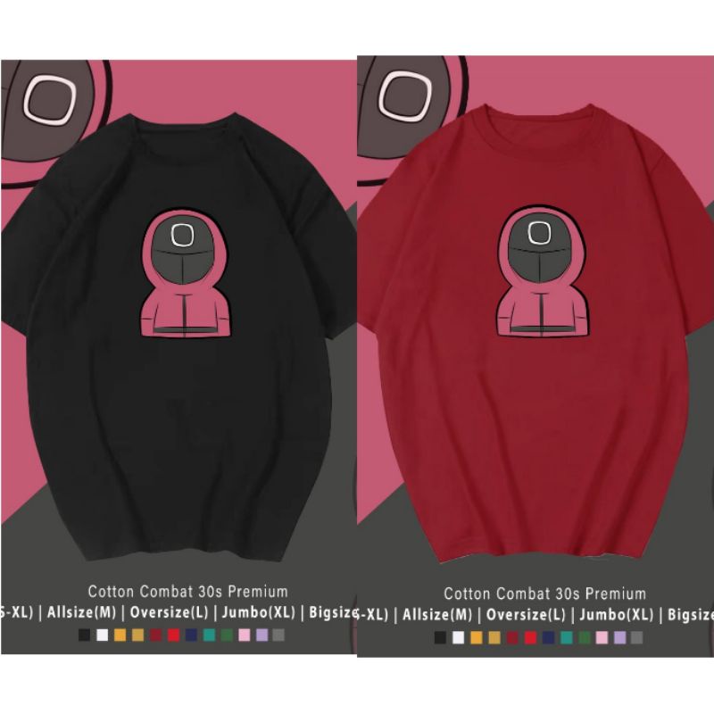 KAOS SQUID GAME LOGO SEGITIGA/LINGKARAN/KOTAK UNISEX OVERSIZE