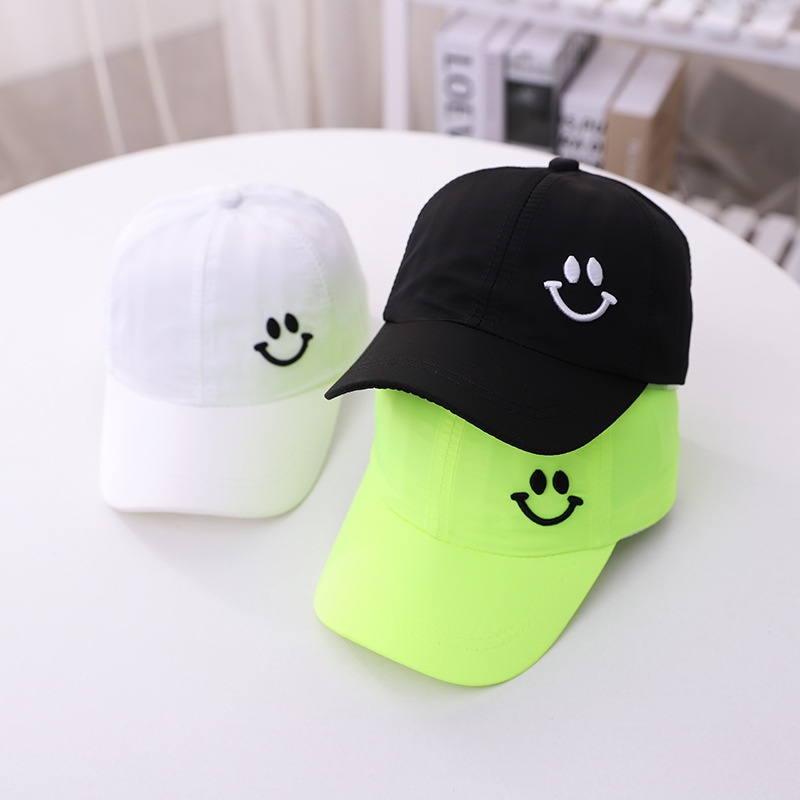 Topi Baseball Bordir Gaya Korea Pria Wanita Model Smile Senyum Distro