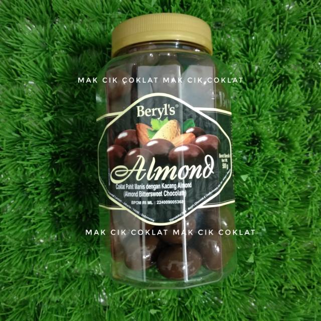 

Beryl's almond bittersweet chocolate 500g jar beryls coklat