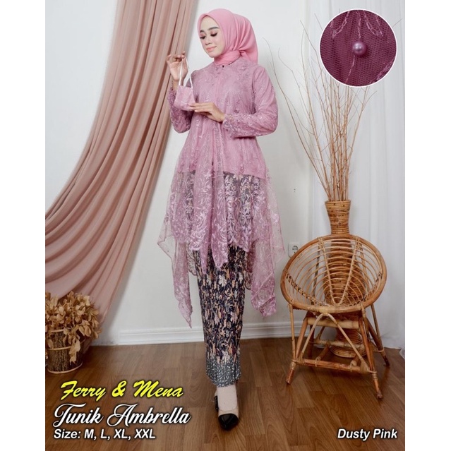 Setelan kebaya busui Krah shanghai | Kebaya modern | Kebaya tunik remaja | Baju tunik Maury jubrai umbrella SIZE M L XL XXL