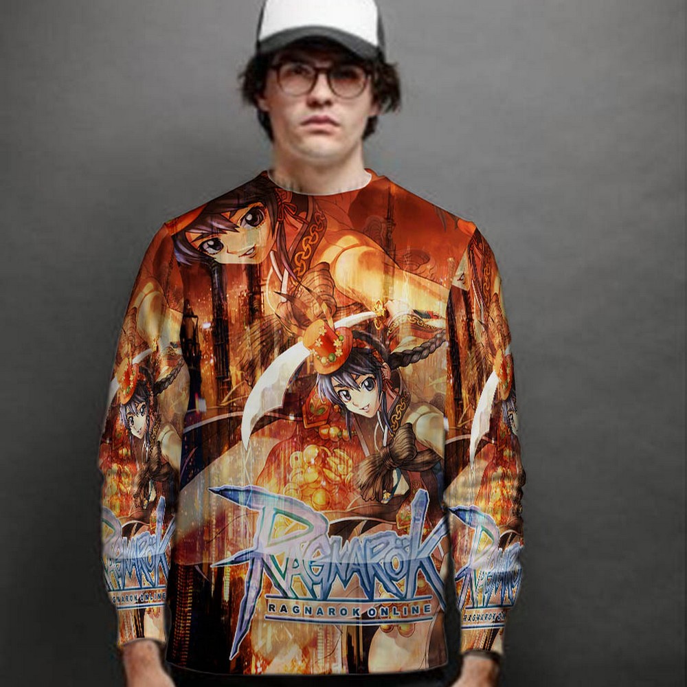 Casual Jaket Sweatshirt Ragnarok SKU-7434107022093 Sweat Shirt Fullprint Bahan Polyester Jersey Styl