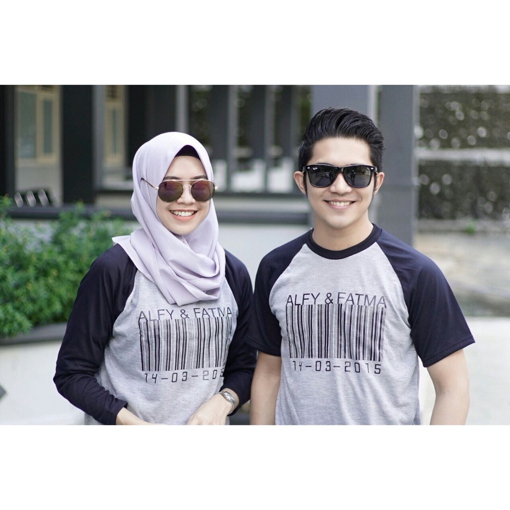 Kaos Couple Pasangan Cetak Nama Romantis Shopee Indonesia