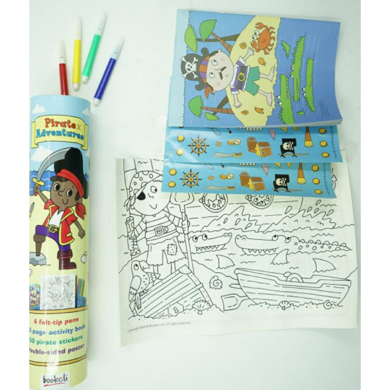 

BBW PIRATE ADVENTURE TUBE COLORING SET ACTIVITY PACK COLORING STICKER PACK