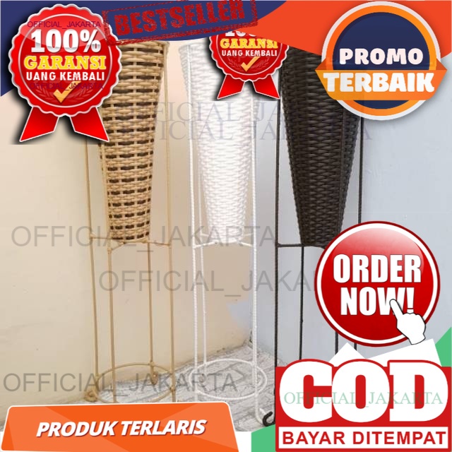 BESI 8MM STANDING POT TINGGI 80 CM DIAMETER 18CM RAK BESI TANAMAN