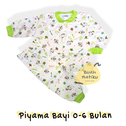 BHK Piyama Bayi Setelan Tidur Lengan Panjang Anak Bahan Kaos Kuzuka 0-6Bulan - BHK0030