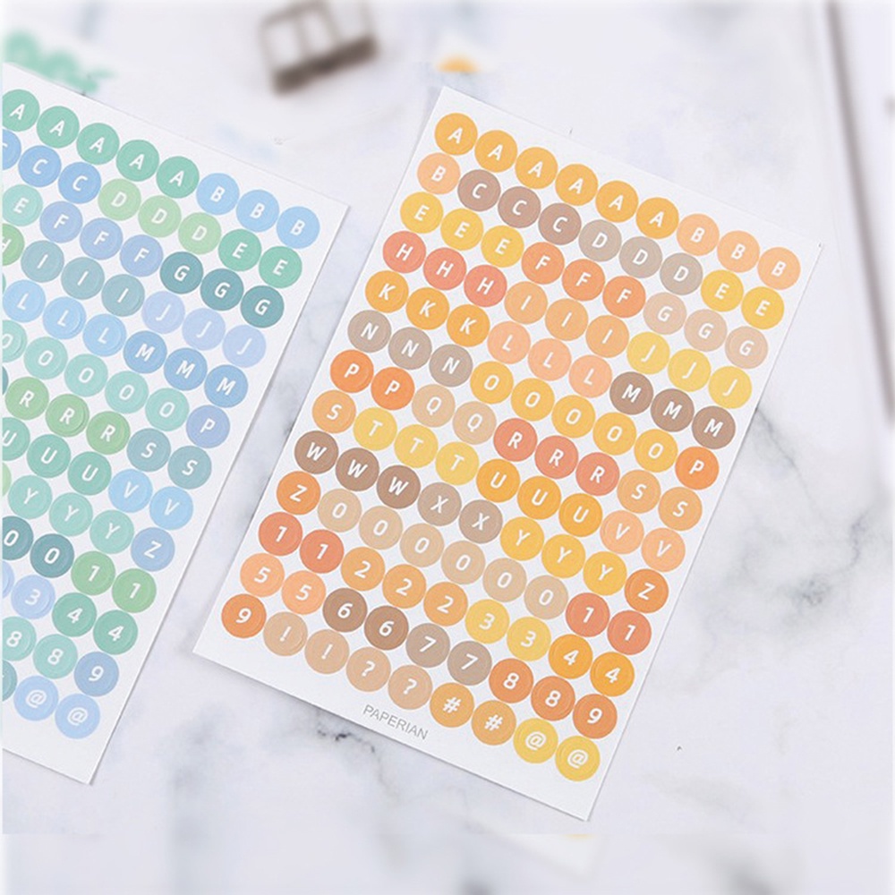 QUINTON Colorful Decorations Numbers Letter Journal Sticker Alphabet DIY Planner 4 Sheets Stationery