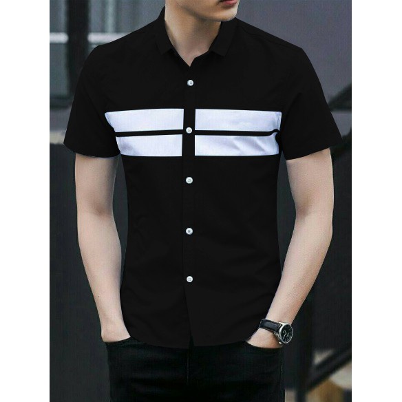 HipNop DENNY KEMEJA PRIA LENGAN PENDEK ATASAN PRIA LENGAN POLOS PAKAIAN COWOK COWO