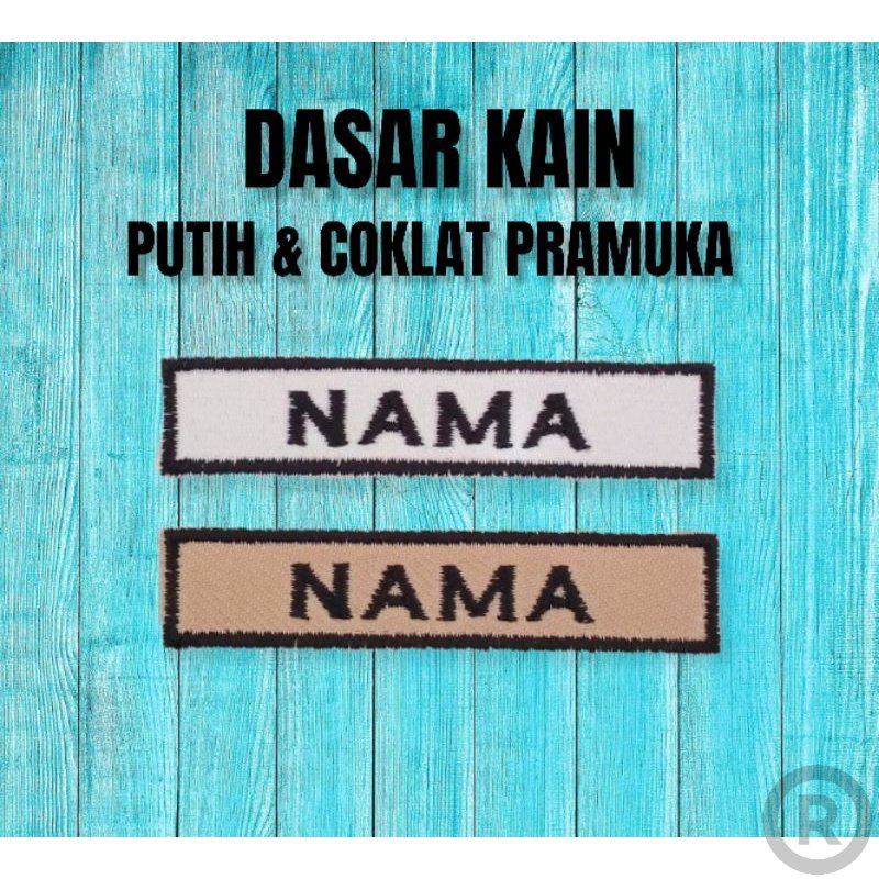 

BORDIR NAMA DADA SEKOLAH/NAMETAG/EMBLEM/PATCH Bordir Nama Custom