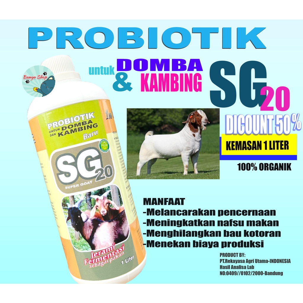 Probiotik untuk fermentasi jerami/pakan kambing dan domba SG-20-KEMASAN 1 LITER-VITAMIN DOMBA-KAMBING