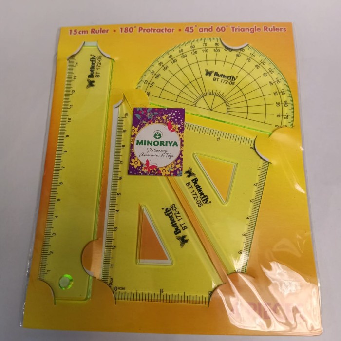 

Bagus Penggaris Butterfly Mathematical Set Bt-172-05 + Busur - Kuning Berkualitas
