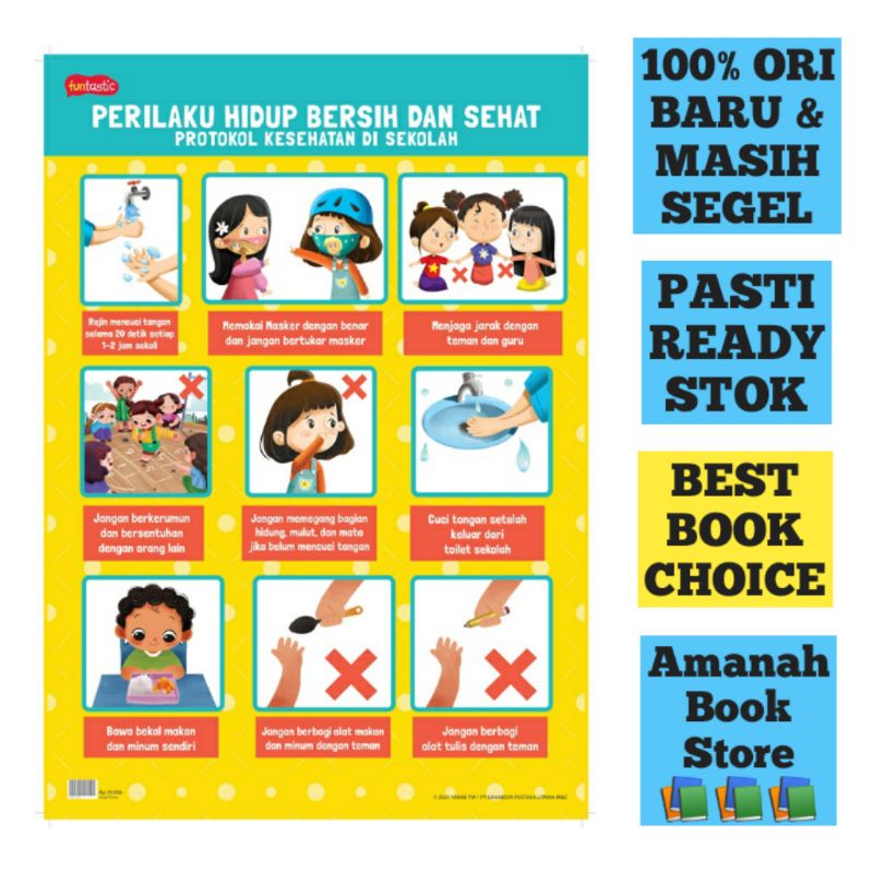 Jual Poster Perilaku Hidup Bersih Dan Sehat Protokol Kesehatan Di Sekolah Yanne Trisnawati 8552