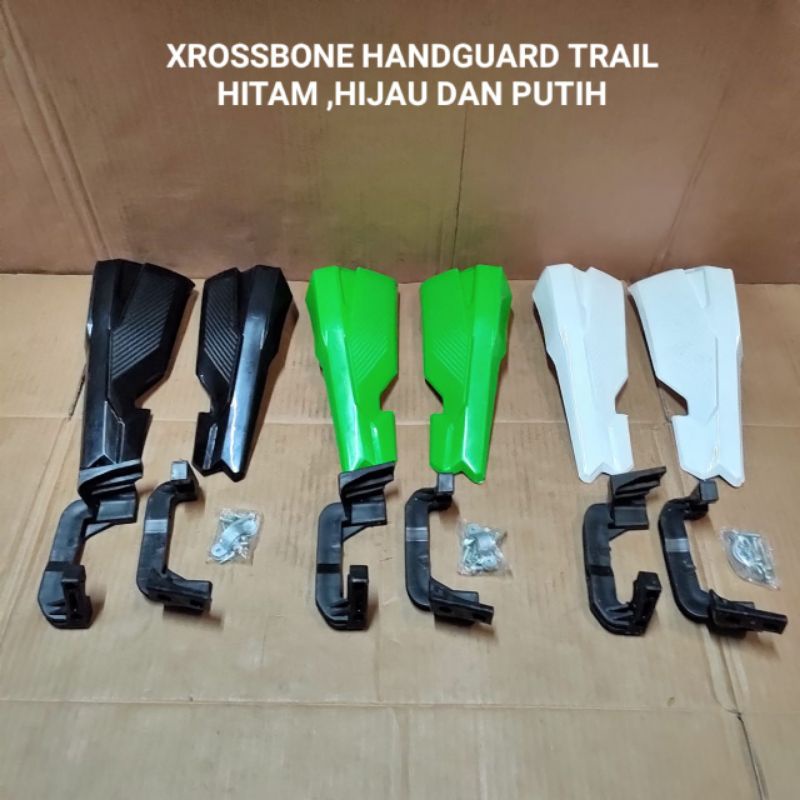 XROSSBONE HANDGUARD pelindung stir TRAIL KLX, CRF, WR15, universal warna Hitam, Hijau, Putih