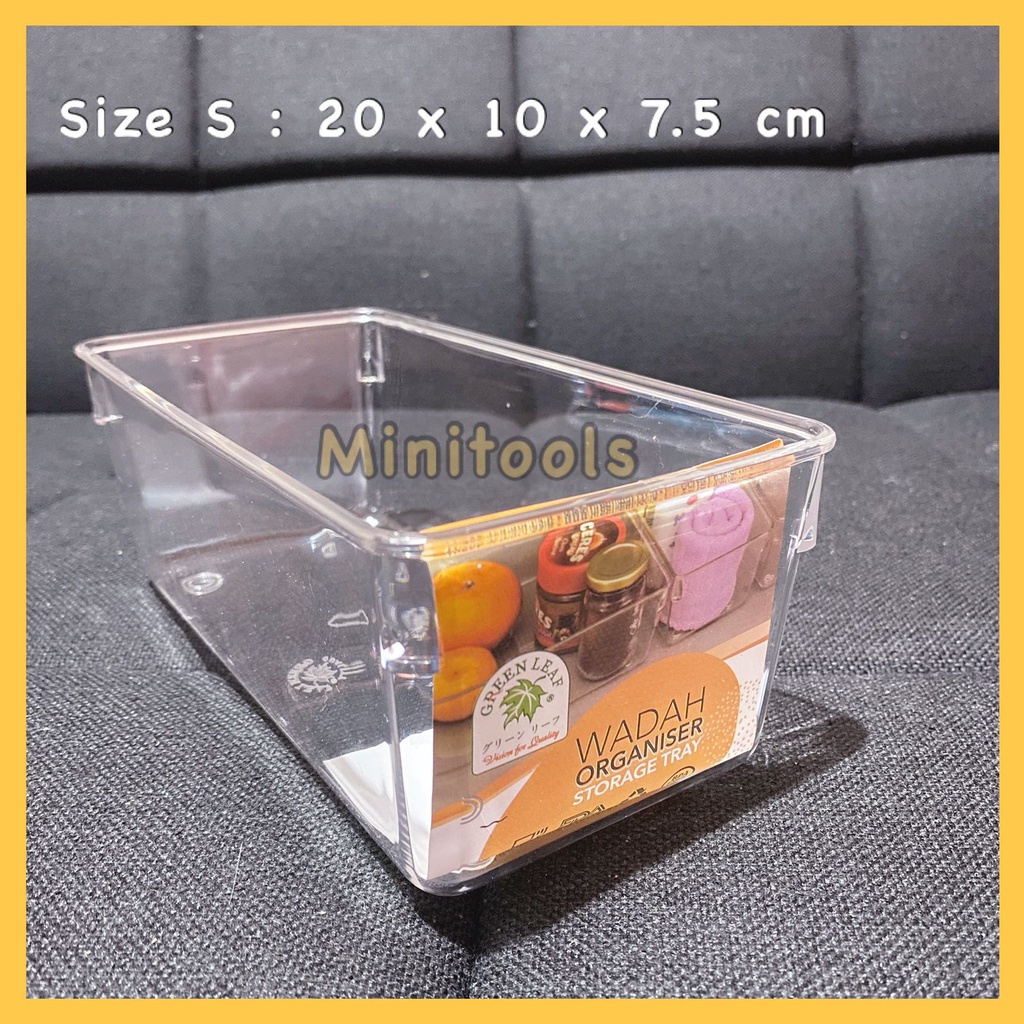 Terbaru Kotak Penyimpanan Kulkas / Wadah Sebaguna Acrilic / Green Leaf 1380