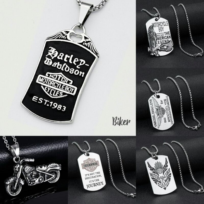 Kalung tengkorak pria wanita antik punk grunge rock style biker motor harley davidson series