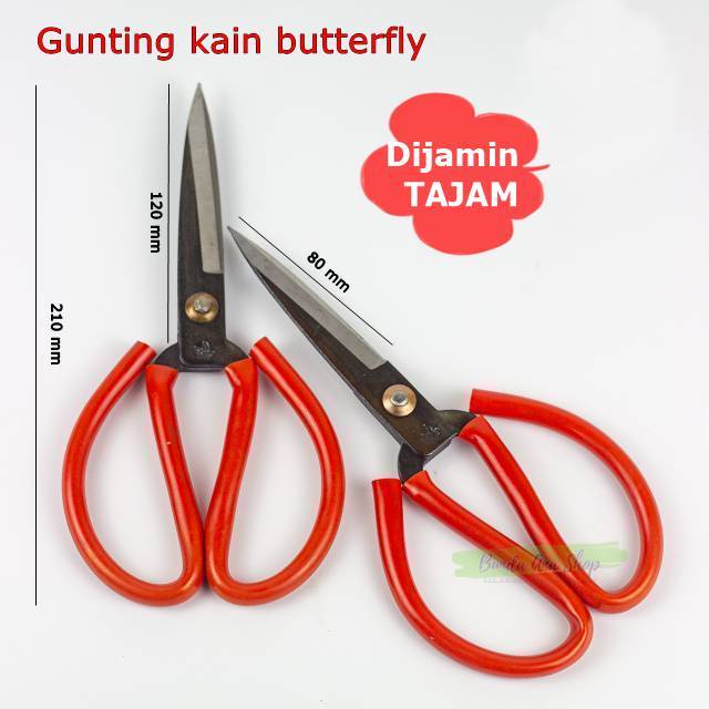 

Gunting Kain Baja Butterfly / Gunting Jahit Gagang Merah gunting Kulit Gunting Seng Gunting Kodok