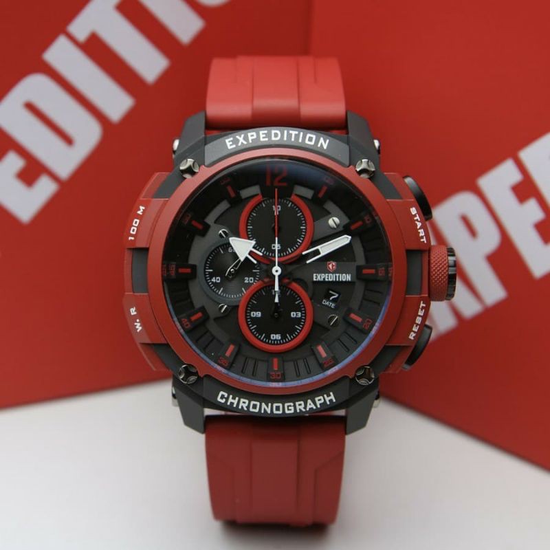 Jam Tangan Expedition E6781 M Red / Black Original