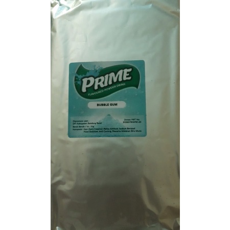 

powder drink permen karet biru premium prime plain tanpa gula