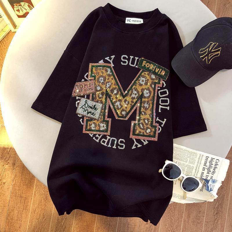 [✅BISA COD] #Sisjuly# Kaos Lengan Lendek Wanita Plus Ukuran Huruf, Atasan Penutup Perut Longgar Dan Ramping Musi