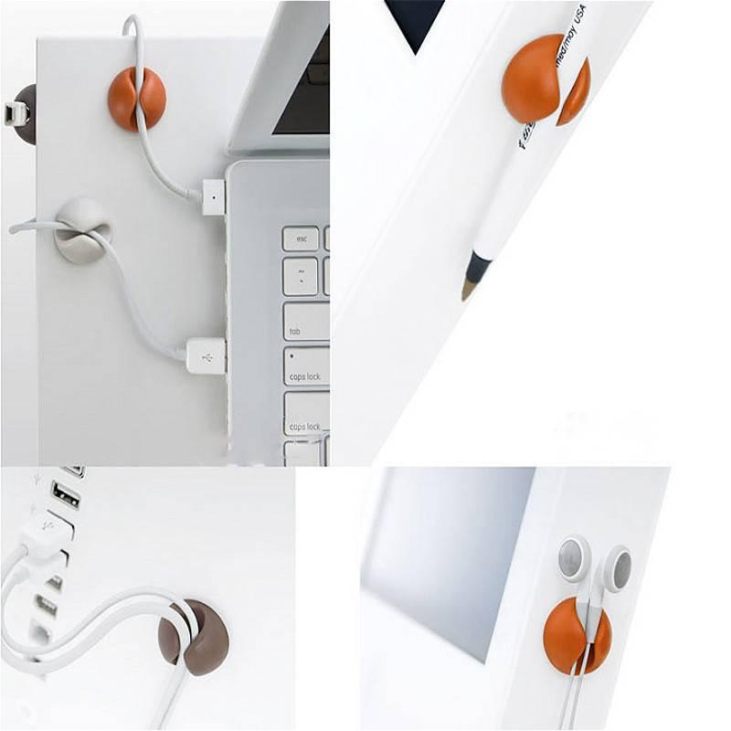 1pc Klip Bobbin Winder Organizer Kabel Usb / Mouse / Keyboard Warna Polos Untuk Meja Kantor