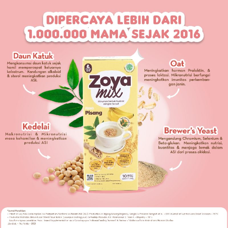 (MAMA BEAR) Zoya Mix Susu Kedelai + Daun Katuk Pelancar ASI Booster Rasa Pisang / Susu Mamabear / Pelancar ASI / ASI Booster Terlaris