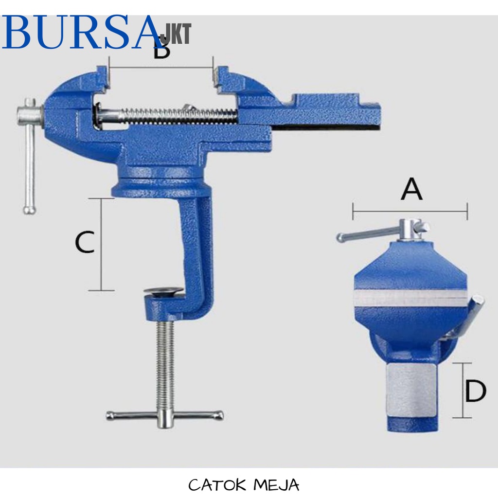 RAGUM PENJEPIT CATOK MEJA PRESISI 60 MM CLAMP VISE UNIVERSAL