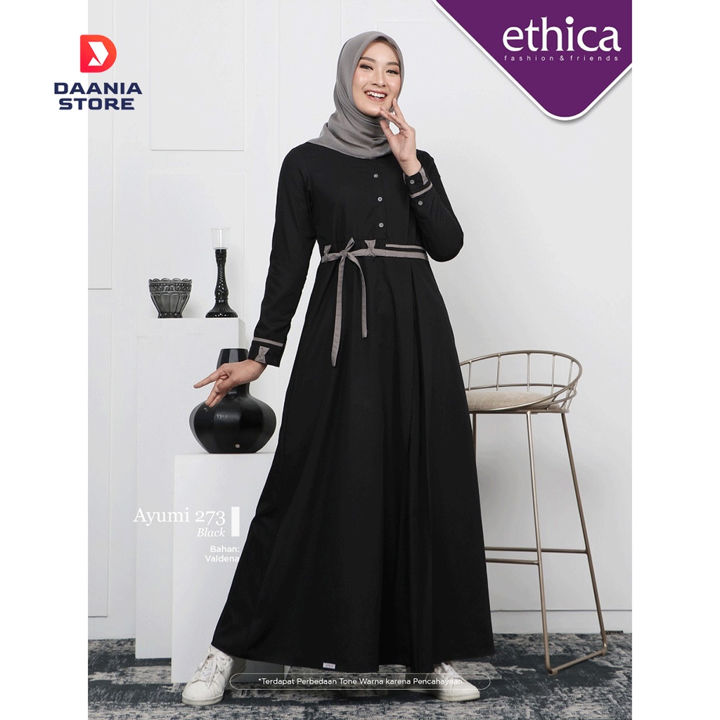 Gamis Ethica Ayumi 273 Hitam Original
