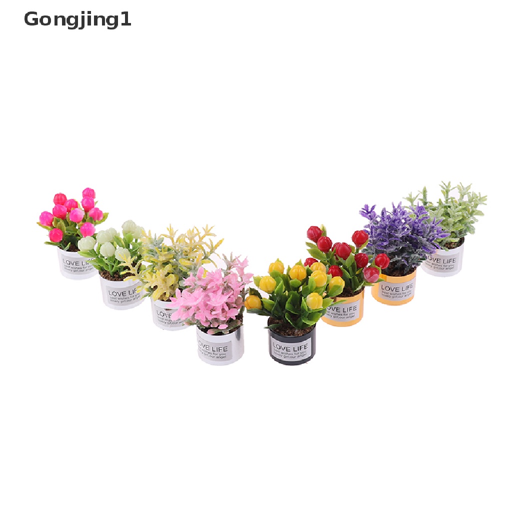 Gongjing1 1Pc Pot Tanaman Lavender Mini Skala 1: 12 Untuk Dekorasi Rumah Boneka