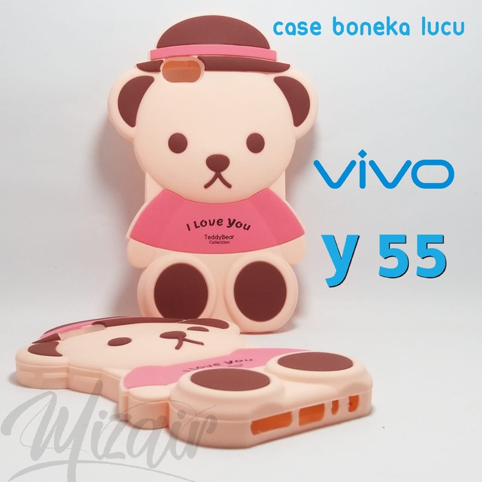 Case 4D Teddy Bear Vivo Y55 /Karakter/Silikon/3D/Soft/Cute