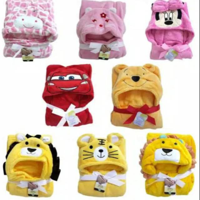 Selimut Topi Bayi Just To You Selimut Hoodie Bayi Import Baby Blanket Karakter Lucu