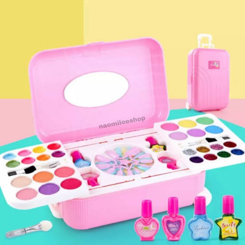 Mainan alat make up koper rias anak MAINAN ANAK PEREMPUAN & NAIL ART SET / MAINAN DANDAN-Fashion PINK