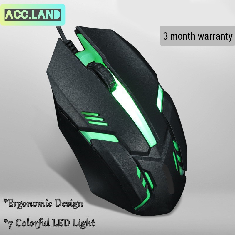 Mouse Cable  Colorful LED | Mouse Laptop PC WIRED Gaming #GARANSI3BULAN