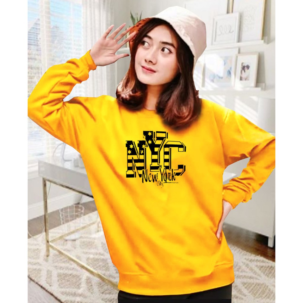 Kaos Lengan Panjang NYC/ Kaos Sweatshirt / Atasan Wanita / Atasan Wanita Lengan Panjang