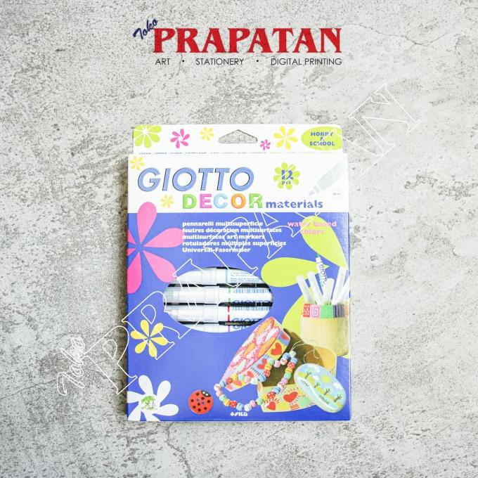 

Giotto Decor Materials set 12 Colour / Multisurfaces Art Markers