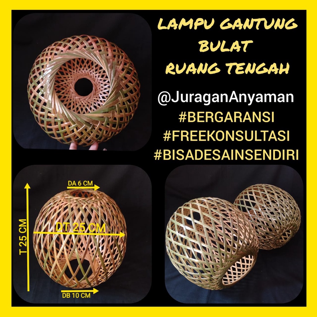 LAMPU GANTUNG BULAT MINIMALIS KAP LAMPU RUANGAN INDOOR OUTDOOR RUMAH CAFE HOTEL RESTO VILLA RESORT B