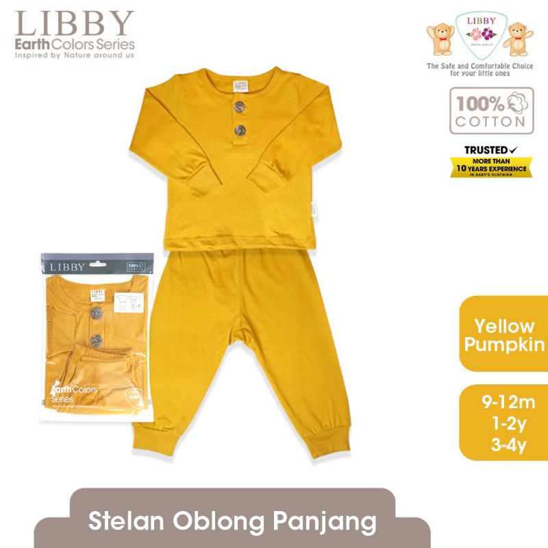 SETELAN LIBBY fave set  EARTH COLORS SERIES 3 PANJANG /piama anak Libby / setelan panjang anak Libby polos