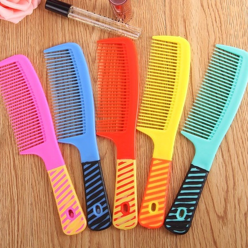 SISIR RAMBUT ANAK DEWASA GARIS/ SISIR RAMBUT GAGANG BESAR GARIS GARIS WARNA (HARGA PER PCS)