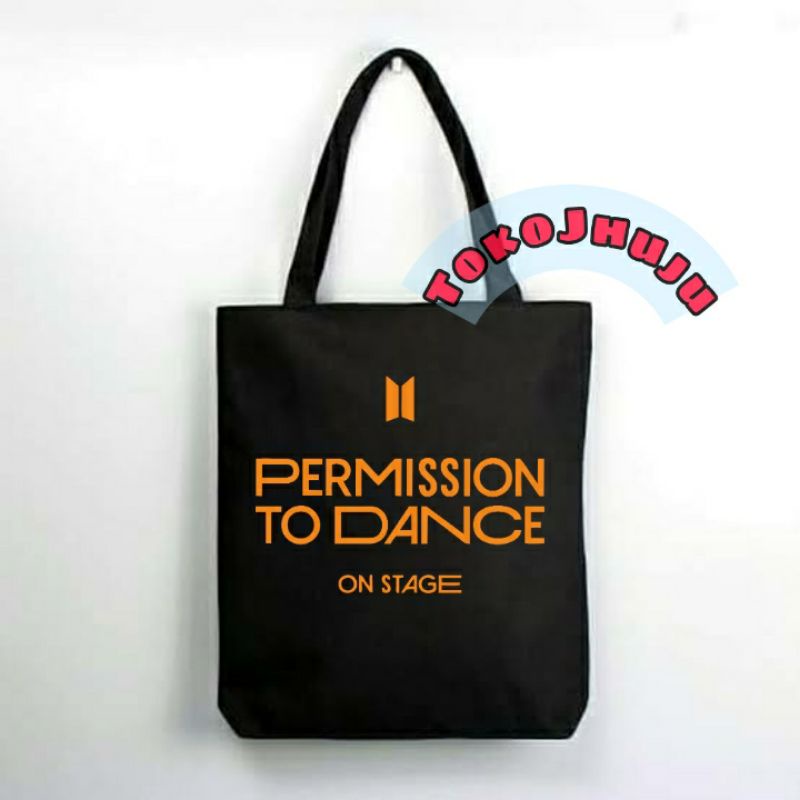 Totebag Zipper BTS Permission To Dance On stage sablon oren