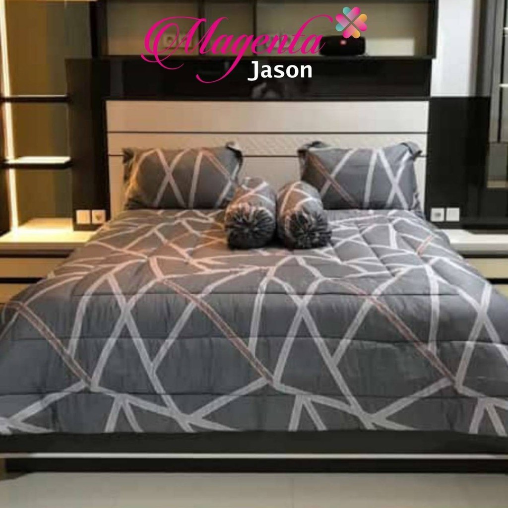 Bedcover & Sprei Premium Katun MAGENTA Motif Jason