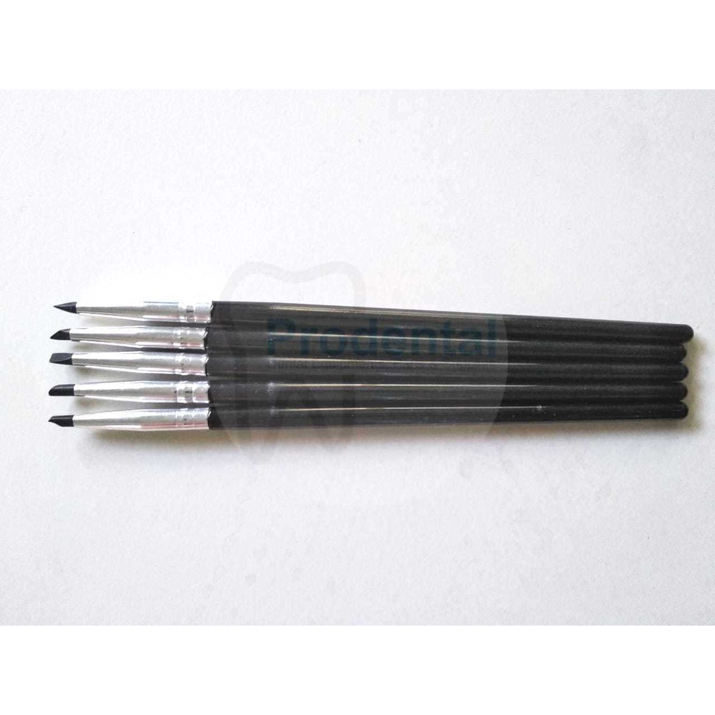 Dental kuas silikon / silicone sillicone brush / kuas composite komposit polishing gigi (black).