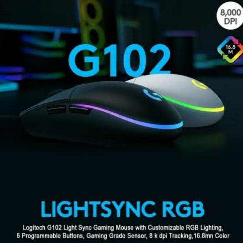 logitech G102 v2 lightsync RGB gaming mouse ori resmi