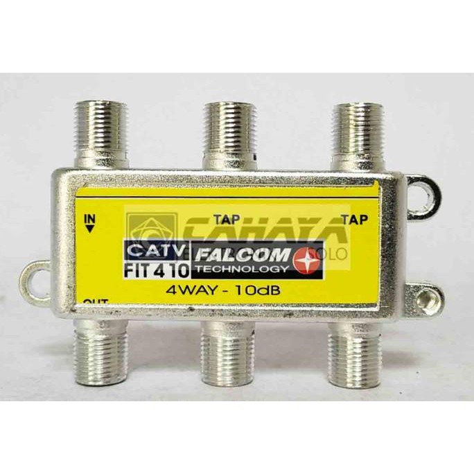 Kualitas Terbaik] Falcom Tap 4 Way Indoor 10 Db 10Db Catv Jaringan Tv Kabel Splitter