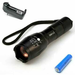 Paket Senter Police LED tactical cree xm-L2 8000 lumens