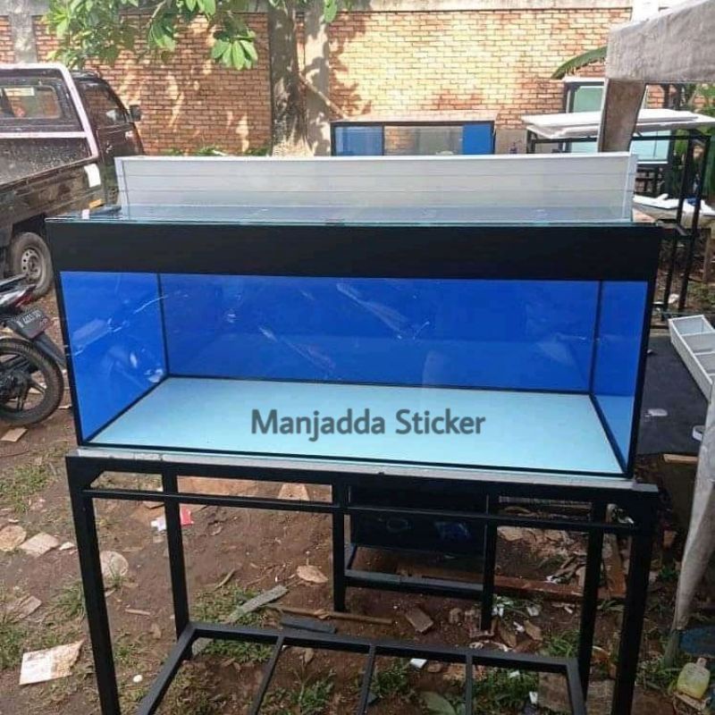 STIKER BACKGROUND AKUARIUM WARNA PUTIH 50cm x 45cm