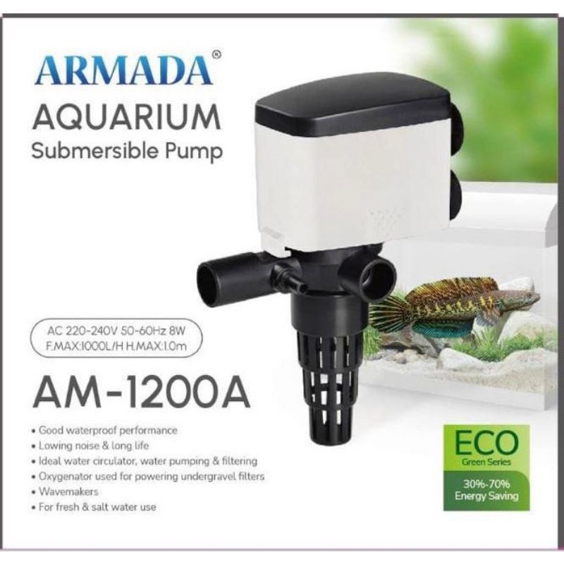 Mesin pompa celup Aquarium ARMADA AM 1200 A powerhead Aquarium 40-60cm